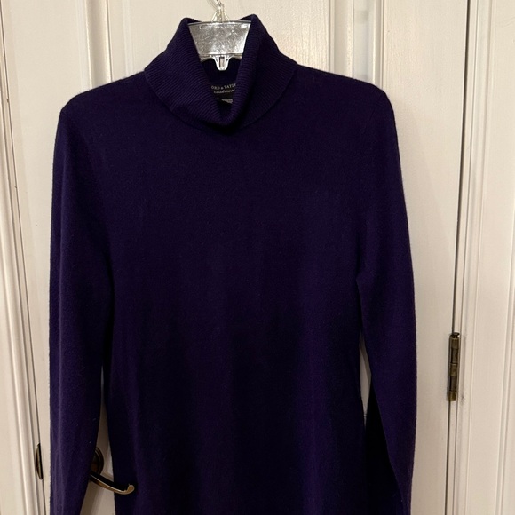 Cashmere Lord & Taylor Deep Purple  Turtleneck Sweater - Picture 9 of 11